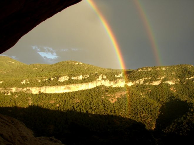 Solche Regenbogen kann man in Siurana zu sehen bekommen