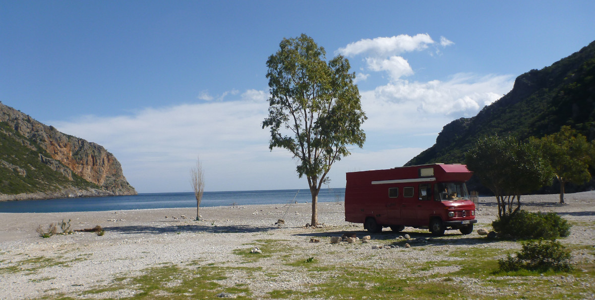 Bucht Griechenland Wohnmobil